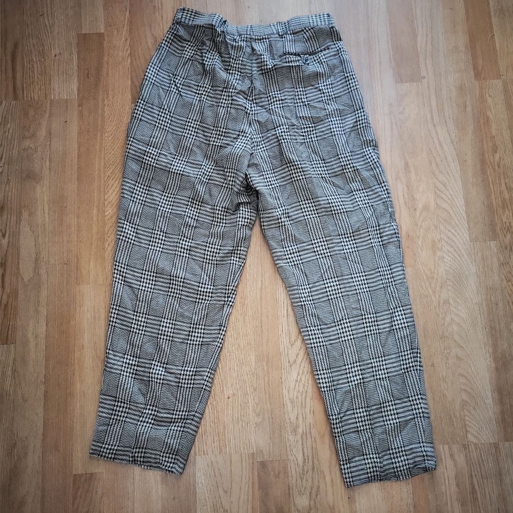 Vintage 90s Index Men Plaid Pleated Pants 34x33 Rayon‎ Silk Blend - Picture 6 of 7